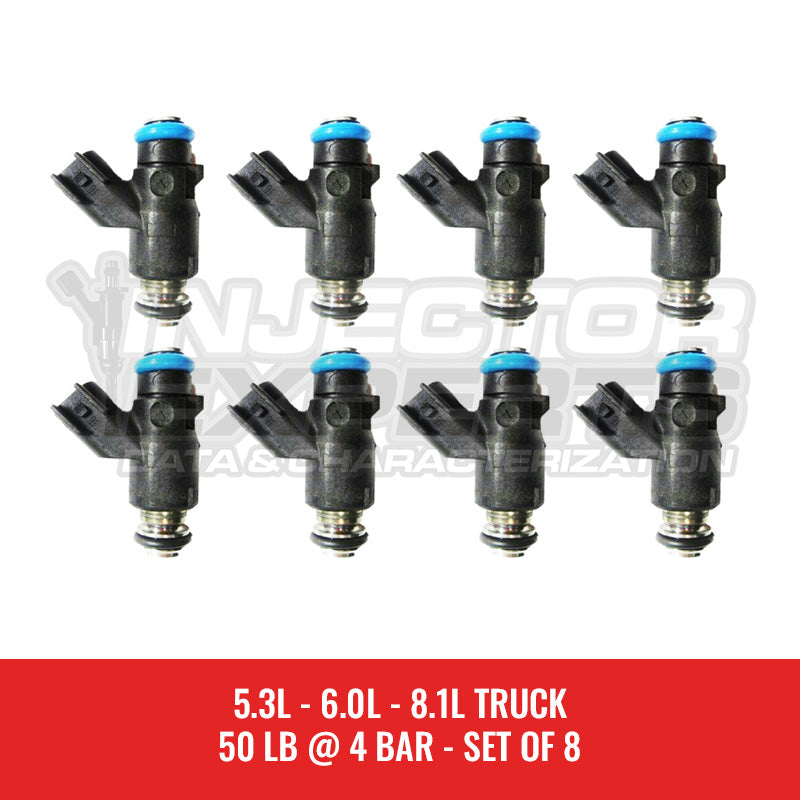 5.3 - 6.0 - 8.1 TRUCK BRAND NEW 12613412 - FLOW MATCHED SET OF 8 50 LB @ 4 BAR